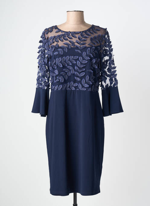 Rochie midi mâneci 3/4 mâneci 3/4 albastru FRANK LYMAN femme