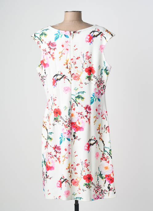 Rochie midi imprimeu floral mâneci scurte alb QUATTRO femme