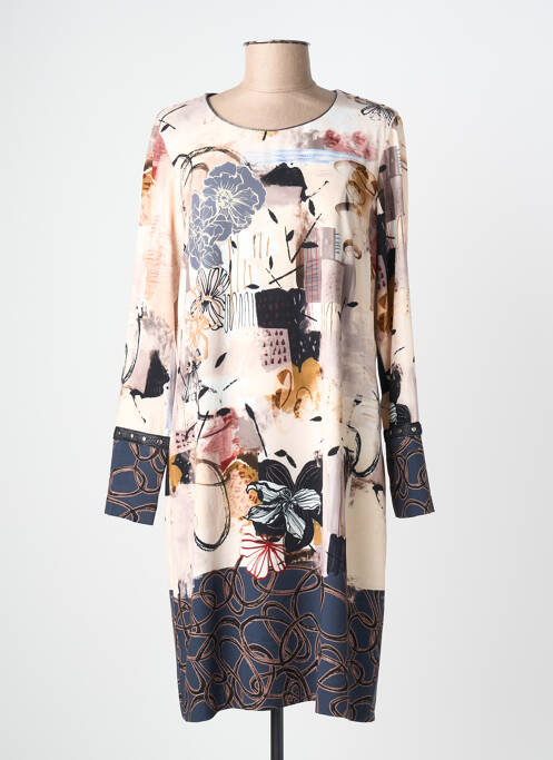 Rochie scurtă mâneci lungi mâneci lungi bej DIVAS femme