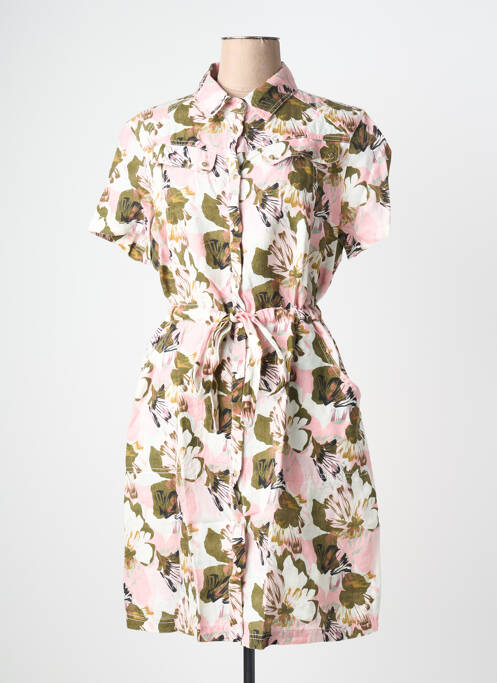 Rochie midi imprimeu floral mâneci scurte verde 7 SEASONS femme