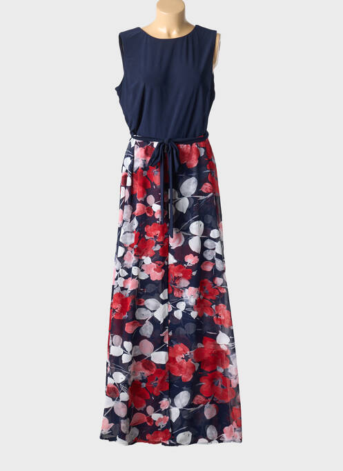 Rochie lungă imprimeu floral fără mâneci albastru FRANK LYMAN femme