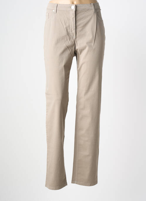 Pantalon slim țesătură poplin mărime normală maro STARK femme