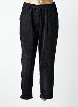 Pantalon drept talie elastică mărime normală negru MADE IN ITALY femeie