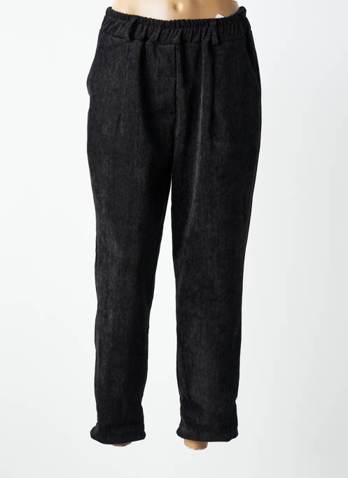 Pantalon drept talie elastică mărime normală negru MADE IN ITALY femme