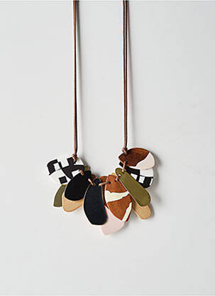 Colier ornament element din lemn maro CAROLINE BISS femme