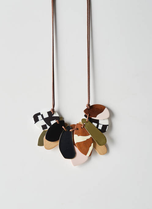 Colier ornament element din lemn maro CAROLINE BISS femme