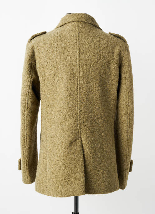 Palton lung țesătură melanj fără glugă verde OVER/D homme