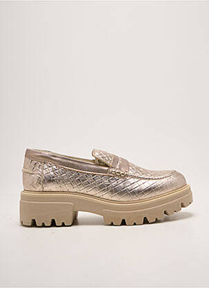 Mocasini vârf rotund toc de 4 la 6 cm auriu REQINS femeie