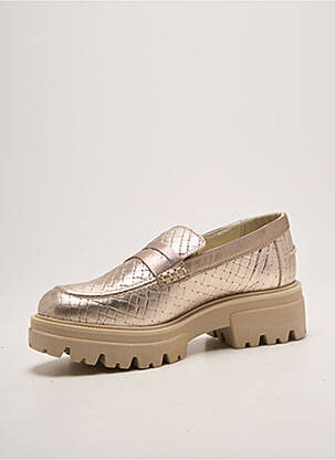 Mocasini vârf rotund toc de 4 la 6 cm auriu REQINS femeie