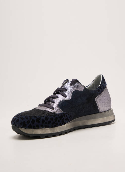 Adidași țesătură țesătură cu sclipici toc plat până la 3 cm albastru REQINS femme