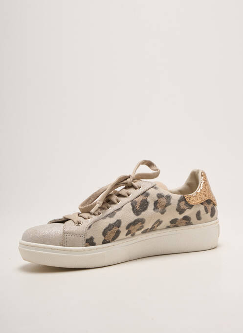 Adidași țesătură țesătură cu sclipici toc plat până la 3 cm bej REQINS femme