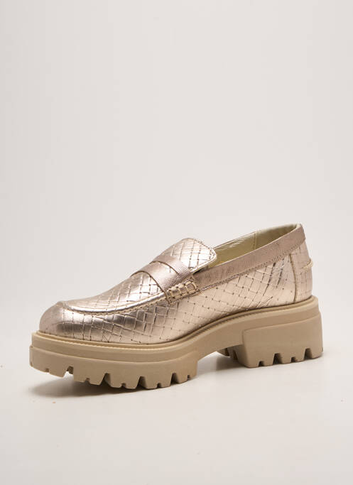 Mocasini vârf rotund toc de 4 la 6 cm auriu REQINS femme