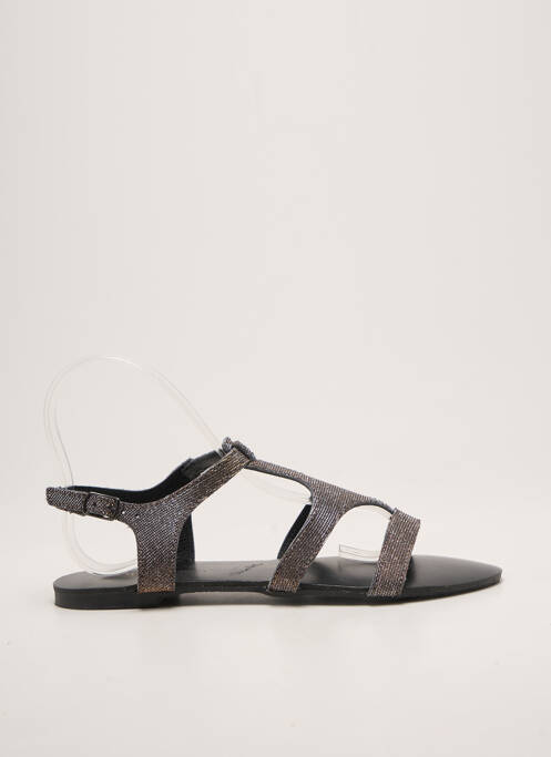 Sandale/pantofi decupați chiquet toc plat până la 3 cm argintiu REQINS femme