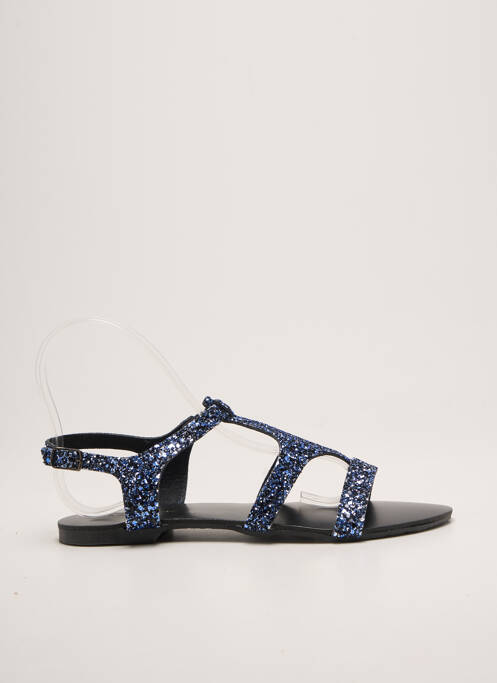 Sandale/pantofi decupați chiquet toc plat până la 3 cm albastru REQINS femme