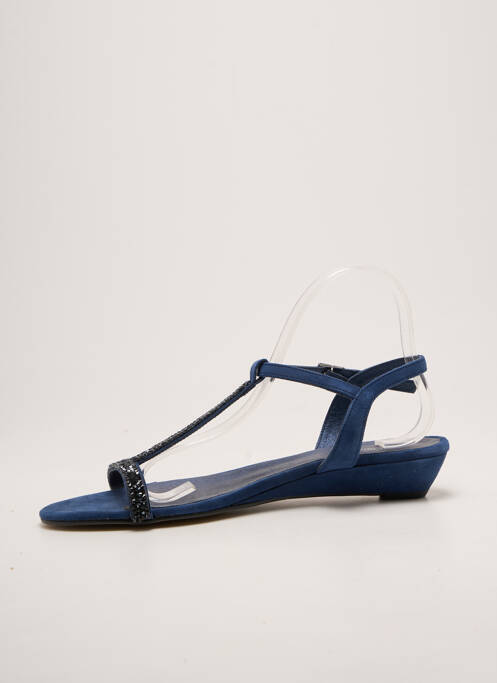 Sandale/pantofi decupați închidere cu buclă(e) toc de 4 la 6 cm albastru REQINS femme
