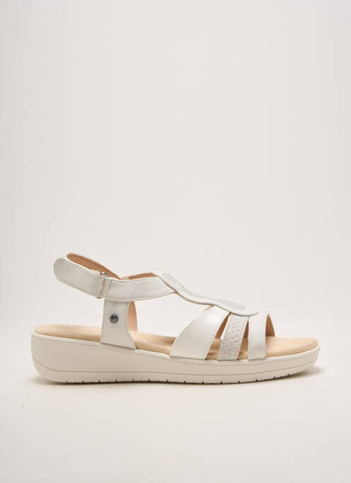Sandale/pantofi decupați vârf deschis toc de 4 la 6 cm alb ISOTONER femme