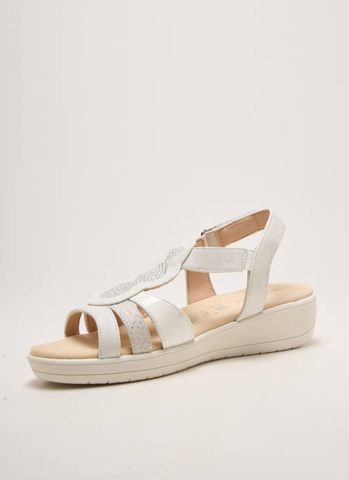 Sandale/pantofi decupați vârf deschis toc de 4 la 6 cm alb ISOTONER femme