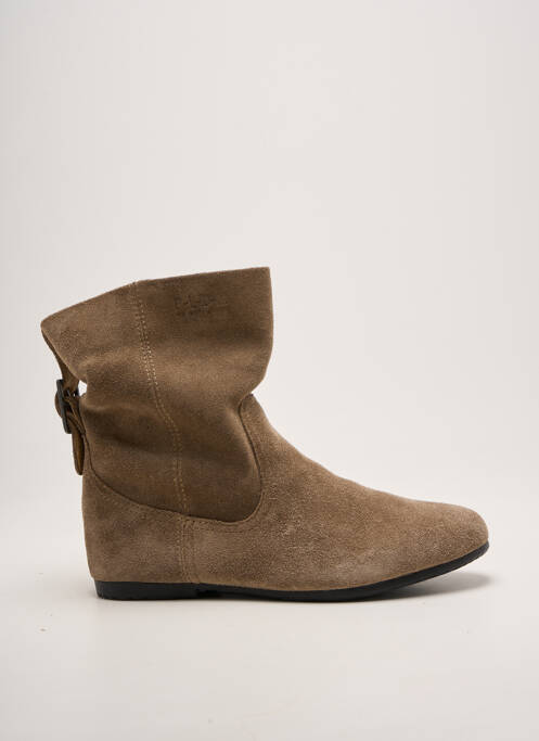 Botine/ghete vârf rotund toc plat până la 3 cm maro PALLADIUM femme