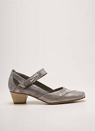Pantofi cu toc cubanez toc de 4 la 6 cm argintiu DORKING femme