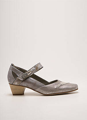 Pantofi cu toc cubanez toc de 4 la 6 cm argintiu DORKING femme