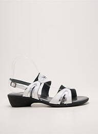 Sandale/pantofi decupați țesătură satinată toc plat până la 3 cm alb SAIMON femme