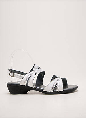 Sandale/pantofi decupați țesătură satinată toc plat până la 3 cm alb SAIMON femme