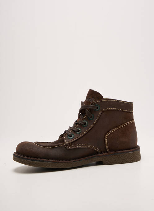 Botine/ghete toc mic toc plat până la 3 cm maro KICKERS femme