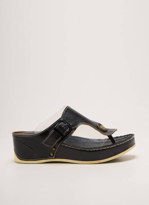 Șlapi  toc de 4 la 6 cm negru LAURA VITA femme