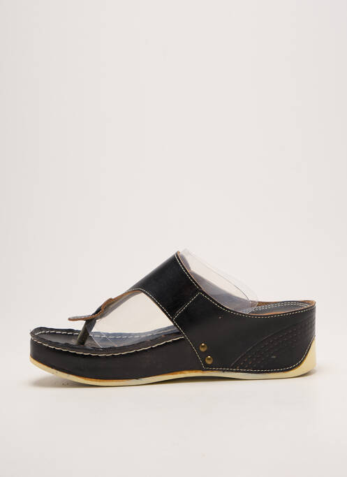 Șlapi  toc de 4 la 6 cm negru LAURA VITA femme