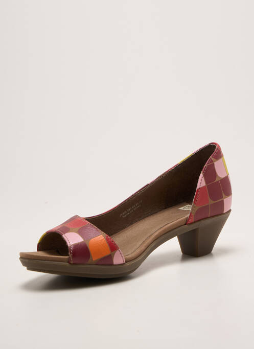 Pantofi cu toc cubanez toc de 4 la 6 cm roșu CAMPER femme