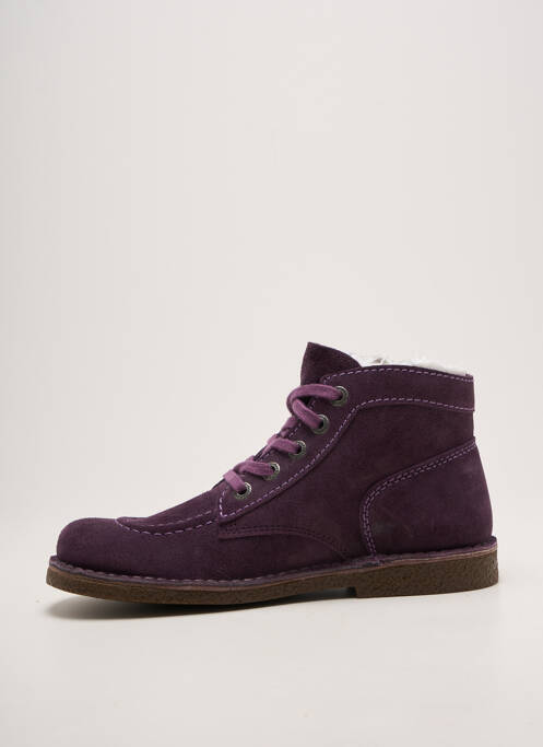 Botine/ghete toc mic toc plat până la 3 cm violet KICKERS femme