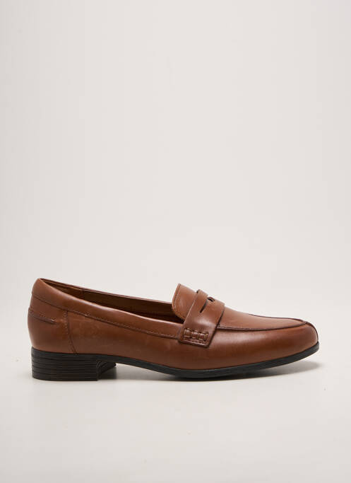 Mocasini vârf rotund toc plat până la 3 cm maro CLARKS femme
