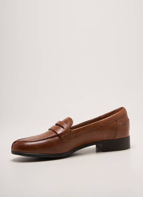 Mocasini vârf rotund toc plat până la 3 cm maro CLARKS femme