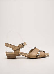 Sandale/pantofi decupați țesătură satinată toc de 4 la 6 cm bej SAMOA femme