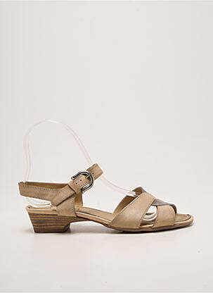 Sandale/pantofi decupați țesătură satinată toc de 4 la 6 cm bej SAMOA femme