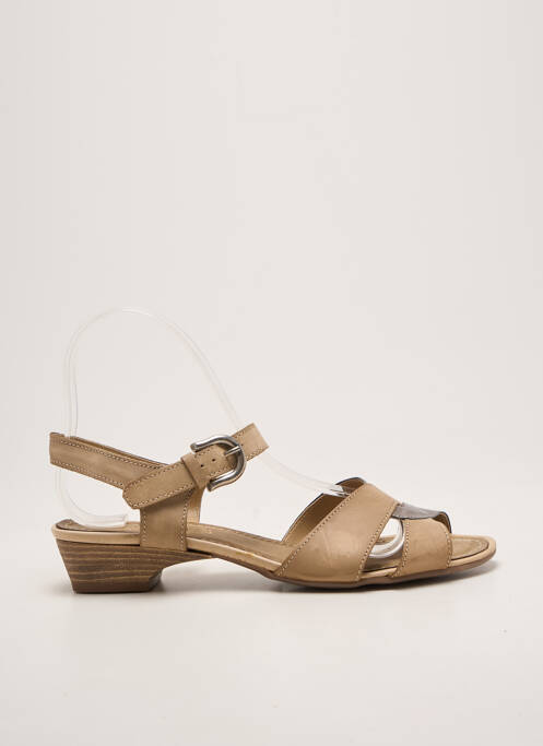 Sandale/pantofi decupați țesătură satinată toc de 4 la 6 cm bej SAMOA femme
