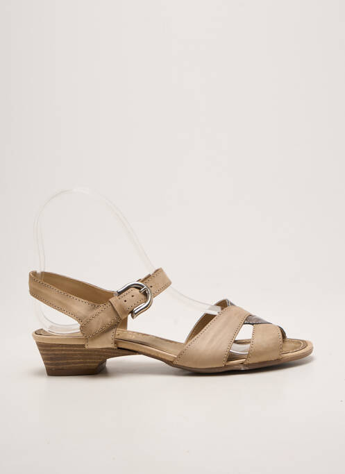 Sandale/pantofi decupați țesătură satinată toc de 4 la 6 cm bej SAMOA femme