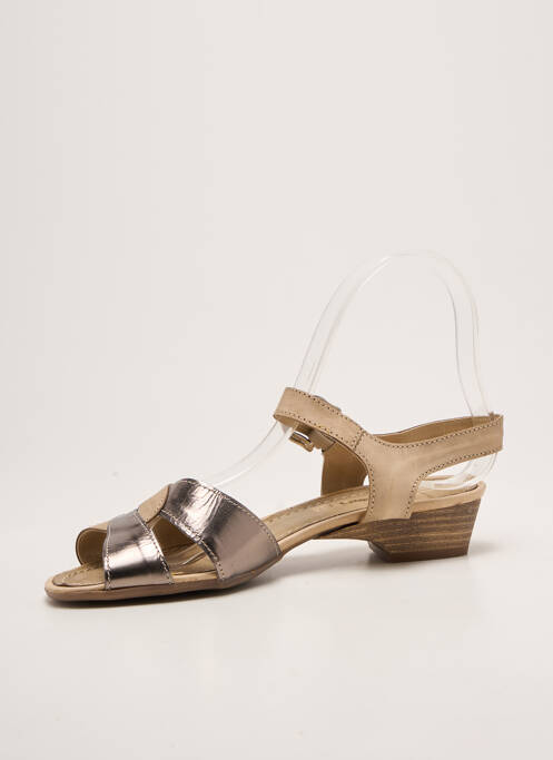 Sandale/pantofi decupați țesătură satinată toc de 4 la 6 cm bej SAMOA femme