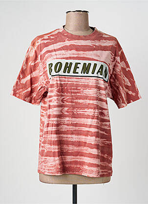 Tricou serigrafie mâneci scurte roz ROSE GARDEN femeie