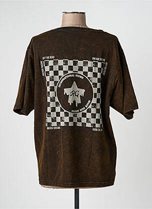 Tricou guler în v mâneci scurte maro ROSE GARDEN femeie