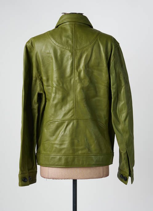Geacă din piele buzunare verde ROSE GARDEN femme