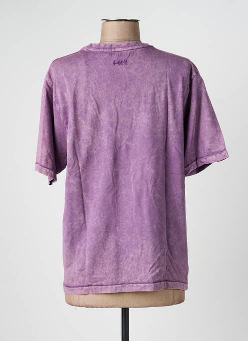 Tricou serigrafie mâneci scurte violet ROSE GARDEN femme