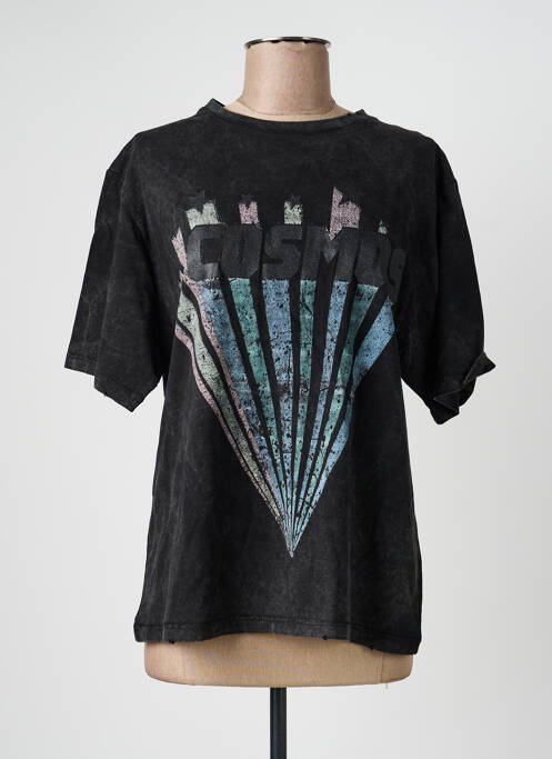 Tricou serigrafie mâneci scurte negru ROSE GARDEN femme