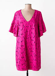 Rochie scurtă mâneci scurte mâneci scurte roz LOLA ESPELETA femme