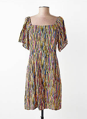Rochie midi mâneci scurte mâneci scurte negru LOLA ESPELETA femme