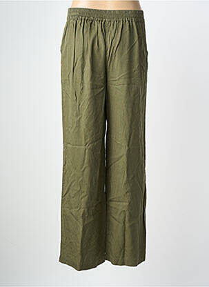 Pantalon drept talie elastică verde KOCCA femeie