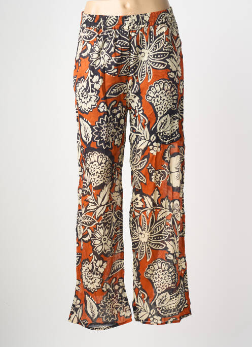 Pantalon drept țesătură poplin mărime normală maro C'EST BEAU LA VIE femme
