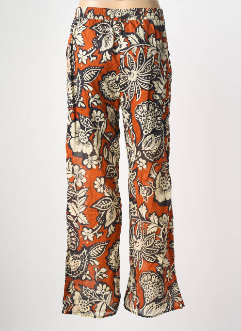 Pantalon drept țesătură poplin mărime normală maro C'EST BEAU LA VIE femme