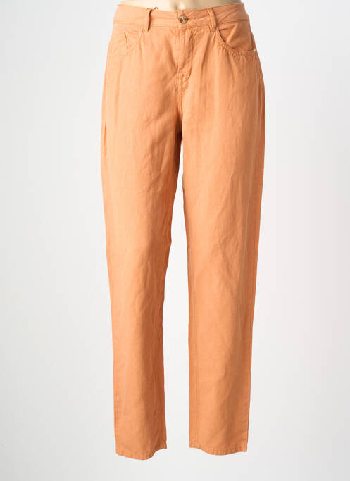 Pantalon drept închidere cu fermoar sub clapetă cu nasturi portocaliu LOLA ESPELETA femme