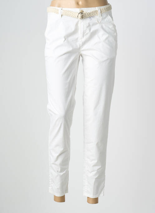 Pantalon 7/8 închidere cu fermoar sub clapetă cu nasturi alb ESPRIT femme